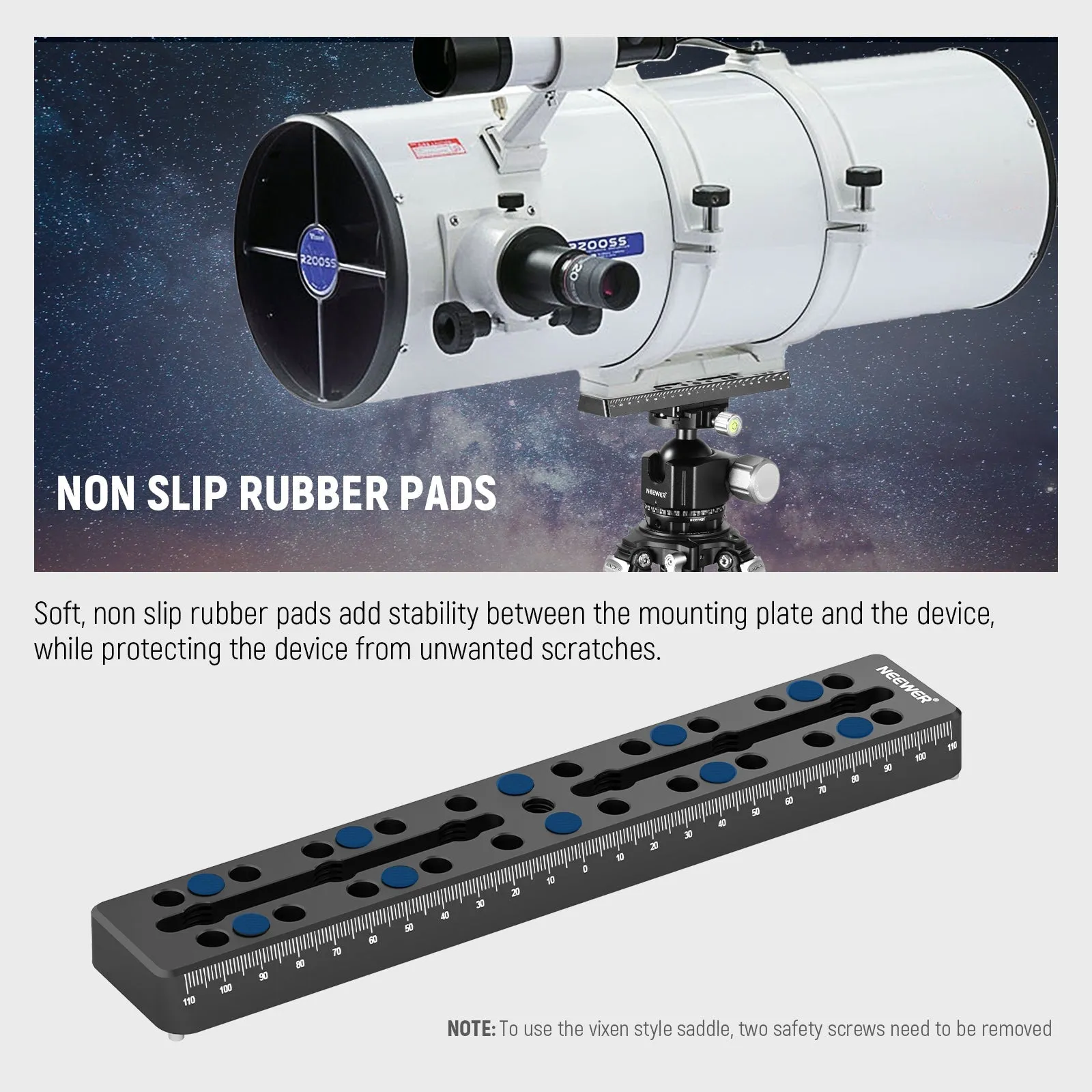 NEEWER QR003 9"/230mm Rail Bar Vixen Style Dovetail Plate