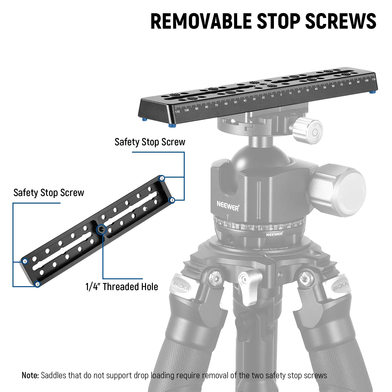 NEEWER QR003 9"/230mm Rail Bar Vixen Style Dovetail Plate