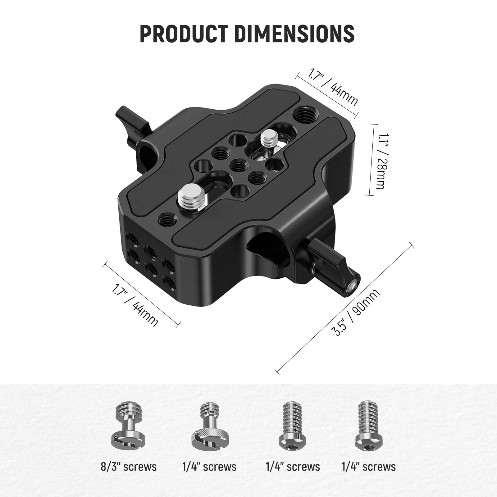 NEEWER SR001 Base Plate with 15mm Rod Clamp Railblock