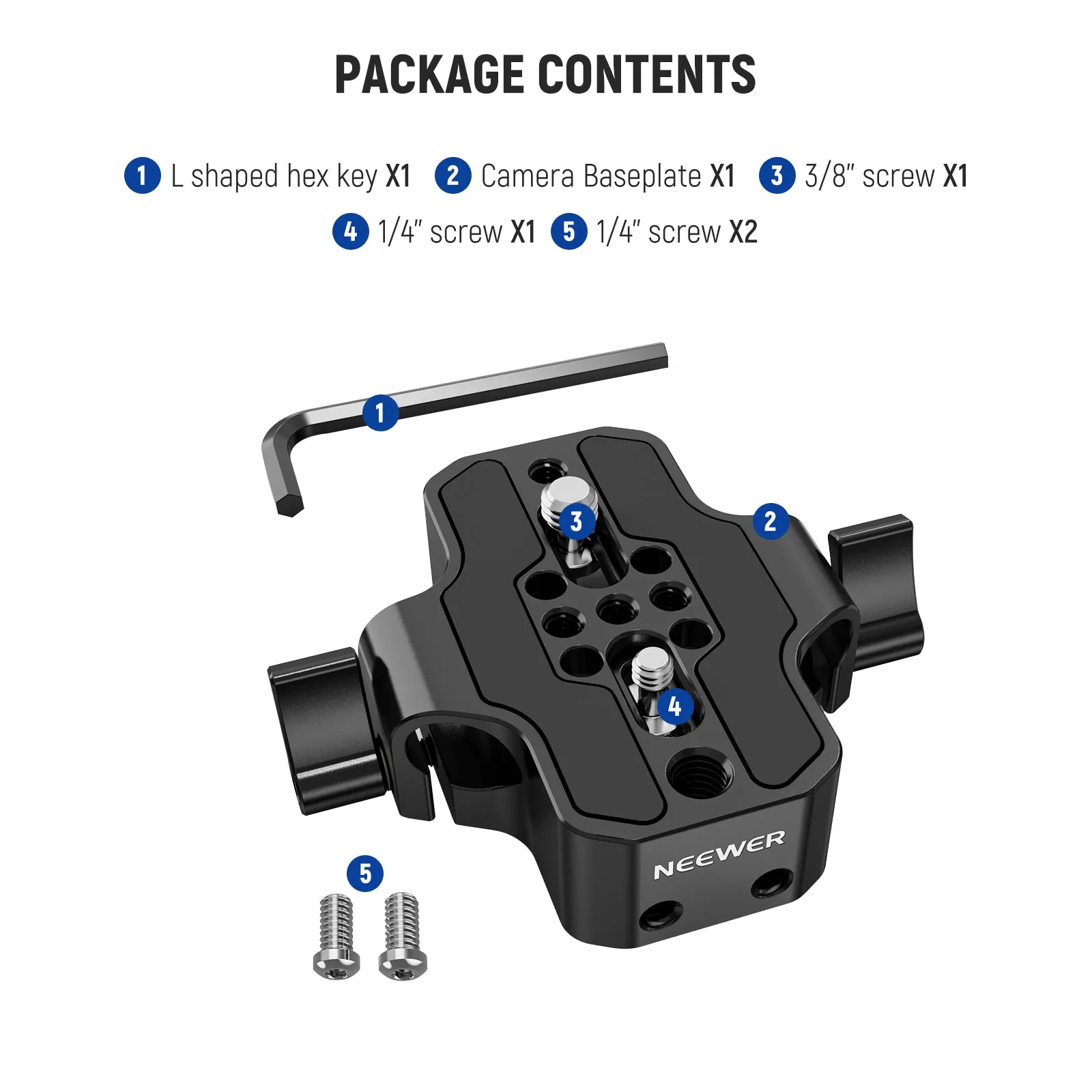 NEEWER SR001 Base Plate with 15mm Rod Clamp Railblock