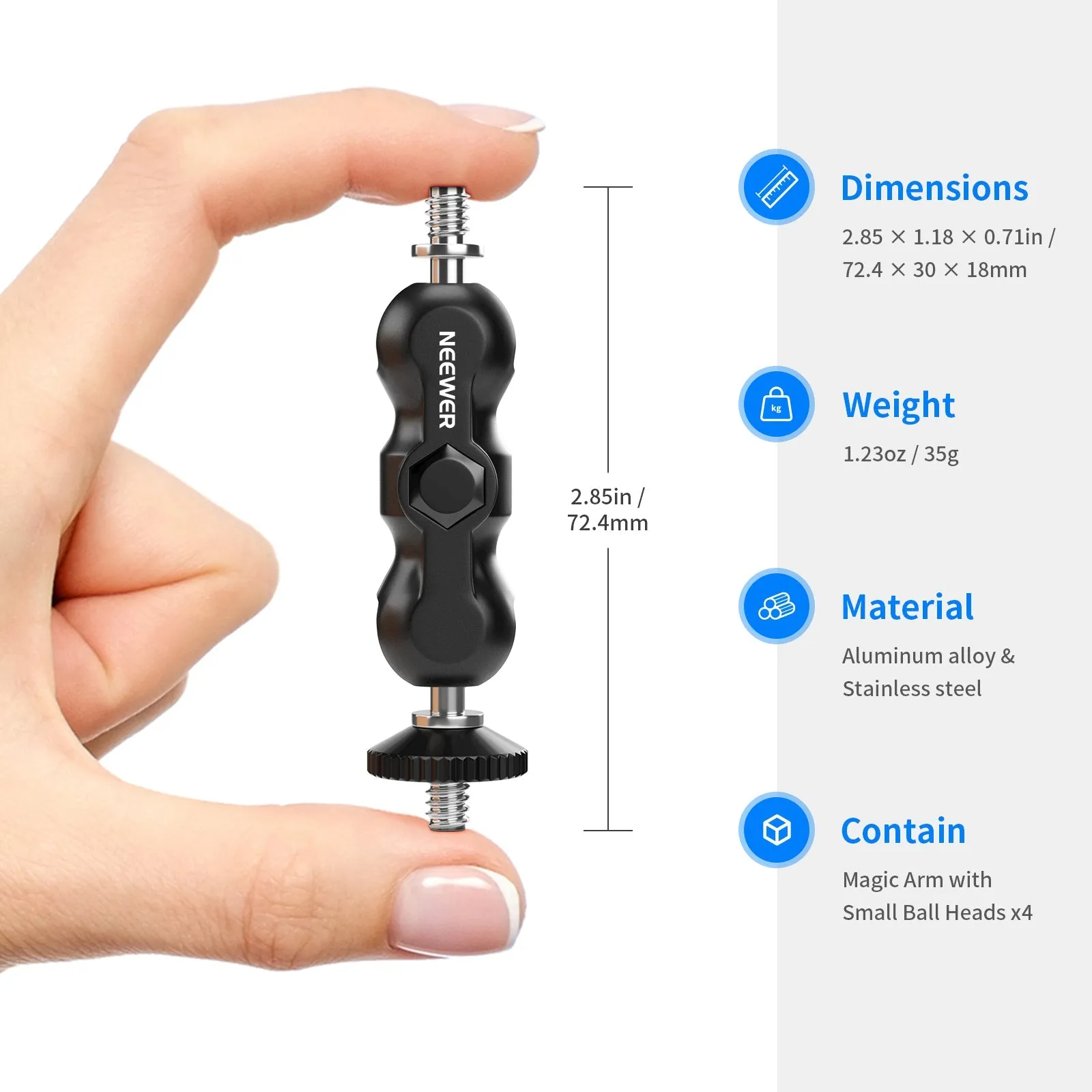 NEEWER ST21 4-Pack Universal Ball Head Articulating Magic Arm Set