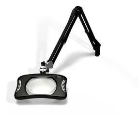 OC White 82300-4-B Green-Lite&trade; LED Magnifier with 5.25" x 7" Rectangular, 4 Diopter Lens & Screw Base, Black