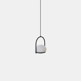 OCO Black Metal With Diffused Pebble Single Pendant - ID 10722