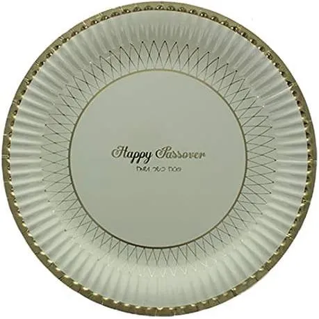 Pesach Sameach Foiled Paper Plates 9" Great for Passover Seder