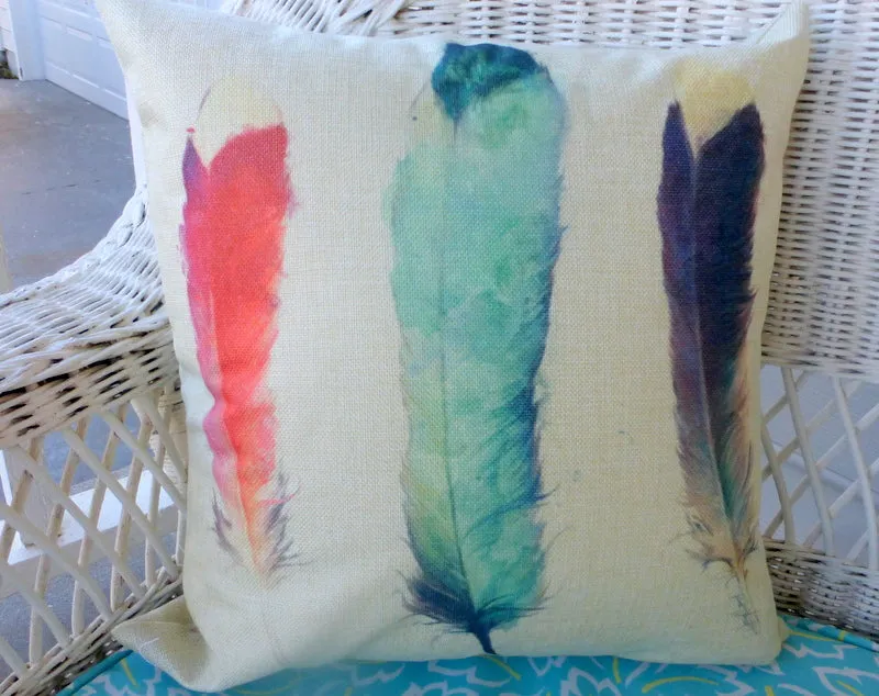 pillow covers with Feathers, 18x18 pillow covers, Feather pillow covers