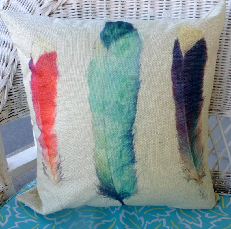 pillow covers with Feathers, 18x18 pillow covers, Feather pillow covers