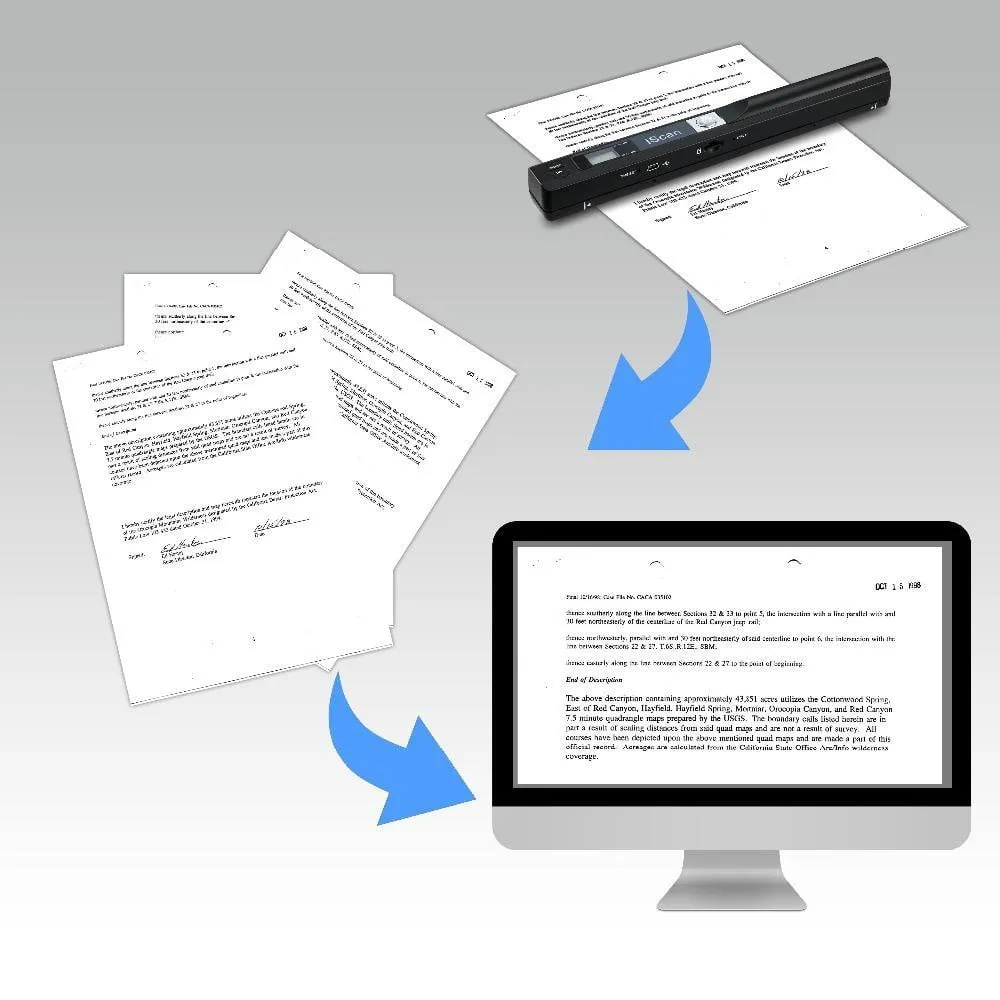 Portable Handheld 900DPI JPG and PDF Formate A4 Document Scanner