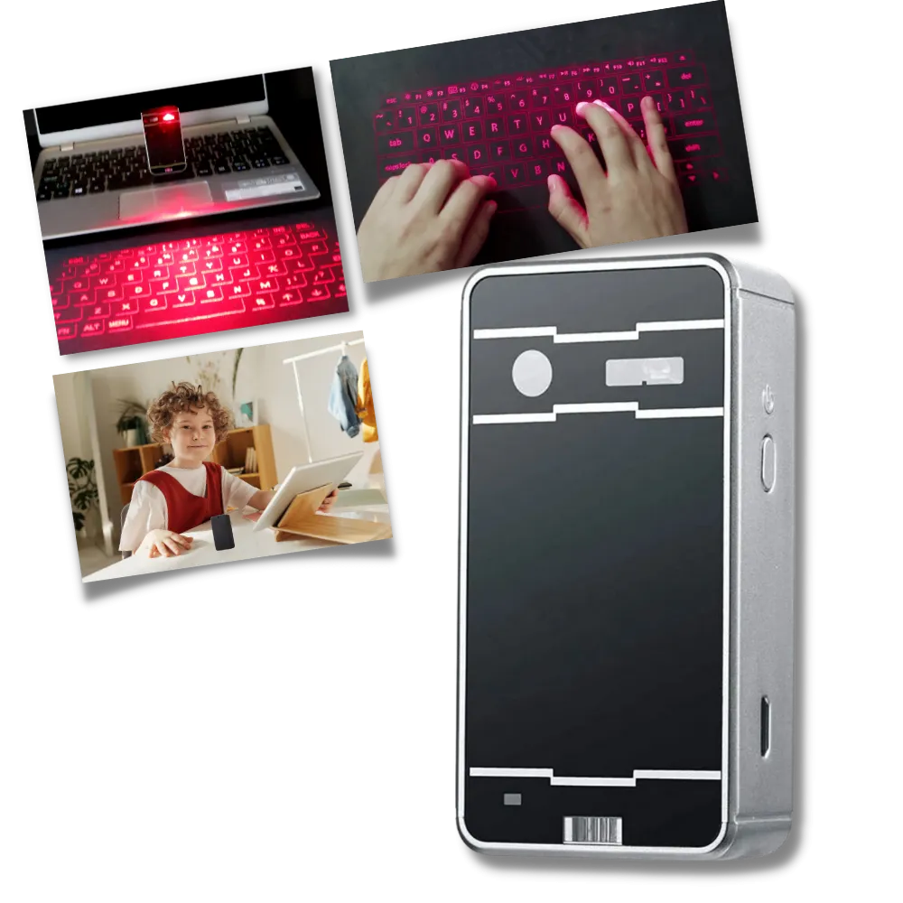Portable holographic keyboard