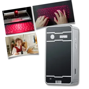 Portable holographic keyboard
