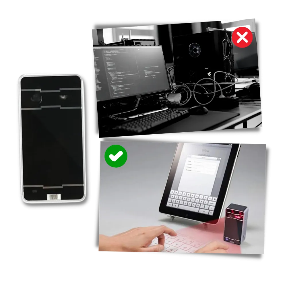 Portable holographic keyboard