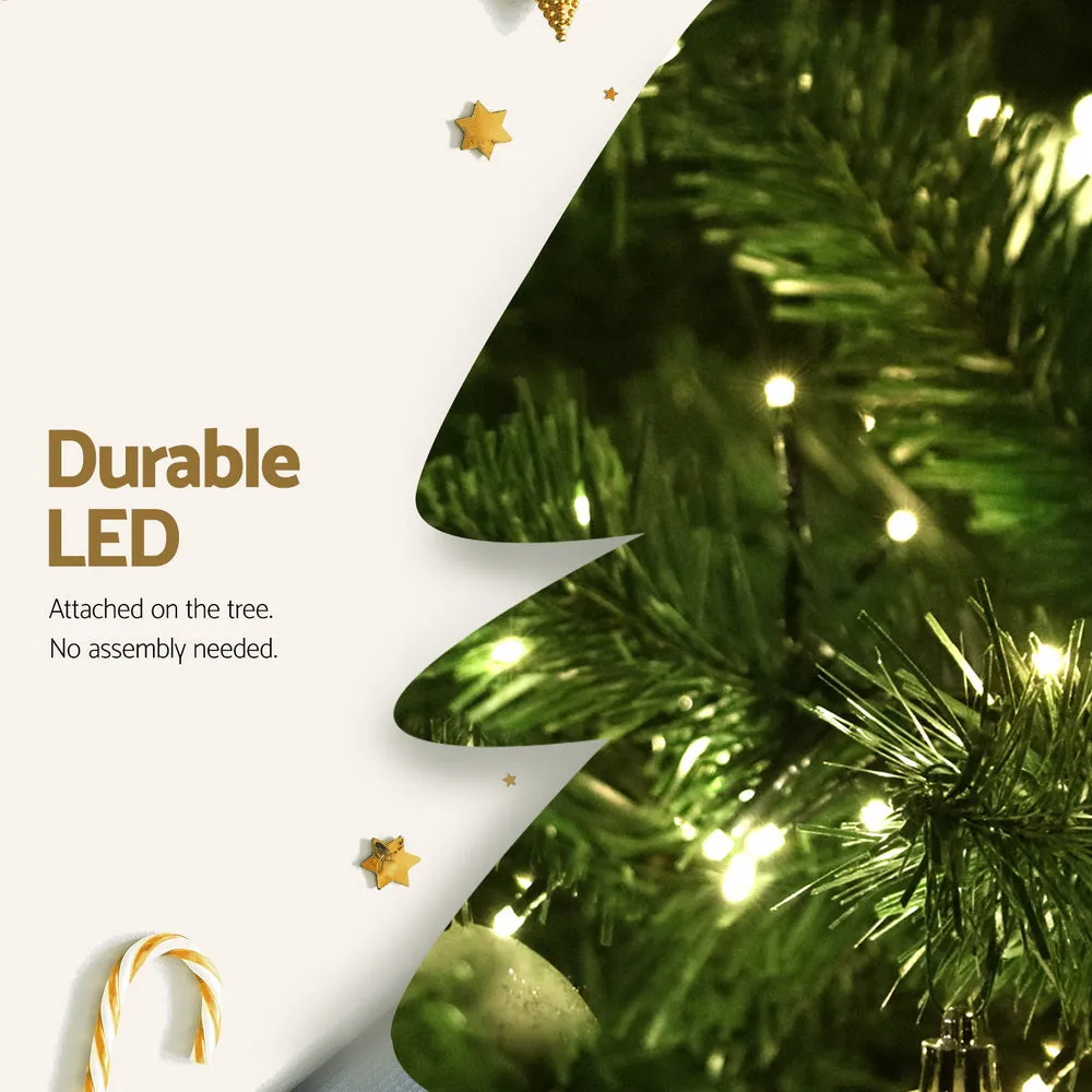 Pre-lit Fir Christmas Tree 7FT, 1134 Warm White LEDs, Jingle Jollys