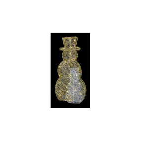 Premier Lit Gold Silver Snowman Warm White LED 46cm