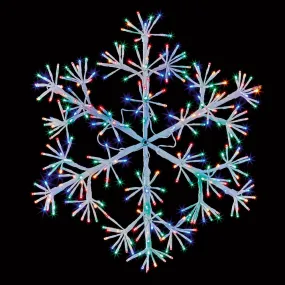 Premier White Starburst Snowflake With Multi Coloured LEDs