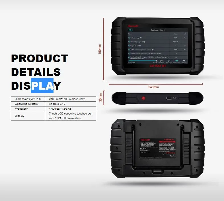 Professional Scan Tool iCarsoft CR Max BT Full System New Model