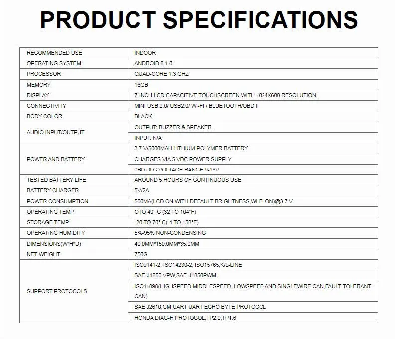 Professional Scan Tool iCarsoft CR Max BT Full System New Model