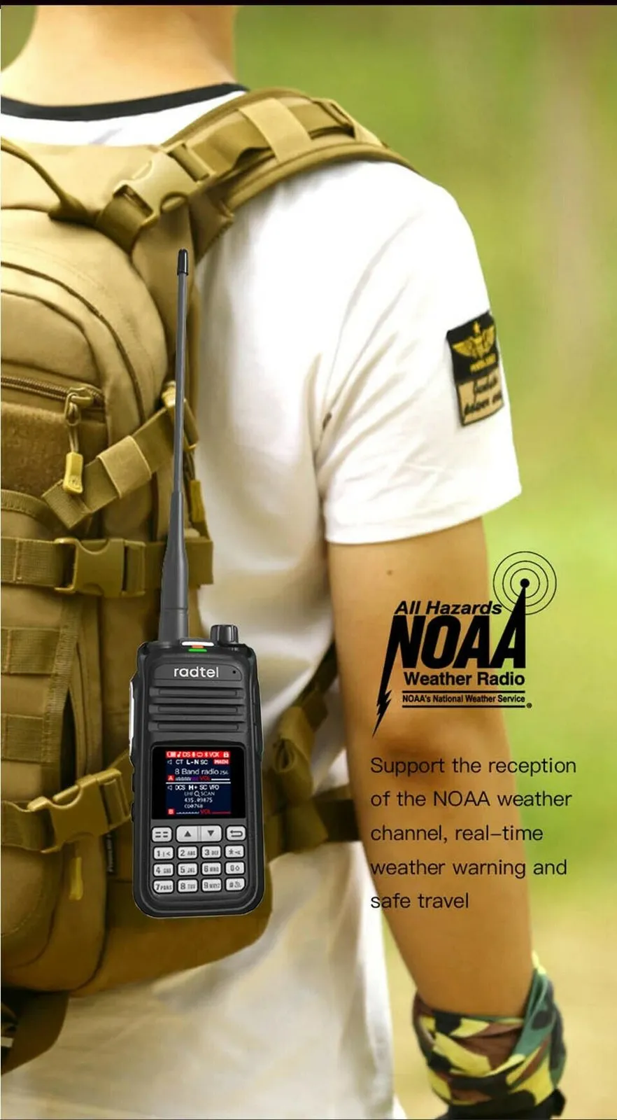 Radtel RT-420 6 Bands Amateur Ham Two Way Radio 256CH Air Band Walkie Talkie NOAA VOX USB SOS LCD Color Police Scanner Aviation