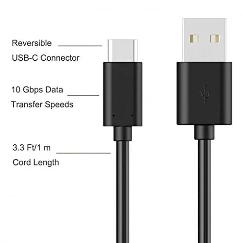 Redmi Mi Note 8 Type C Charge And Sync Cable-1.2 M-Black