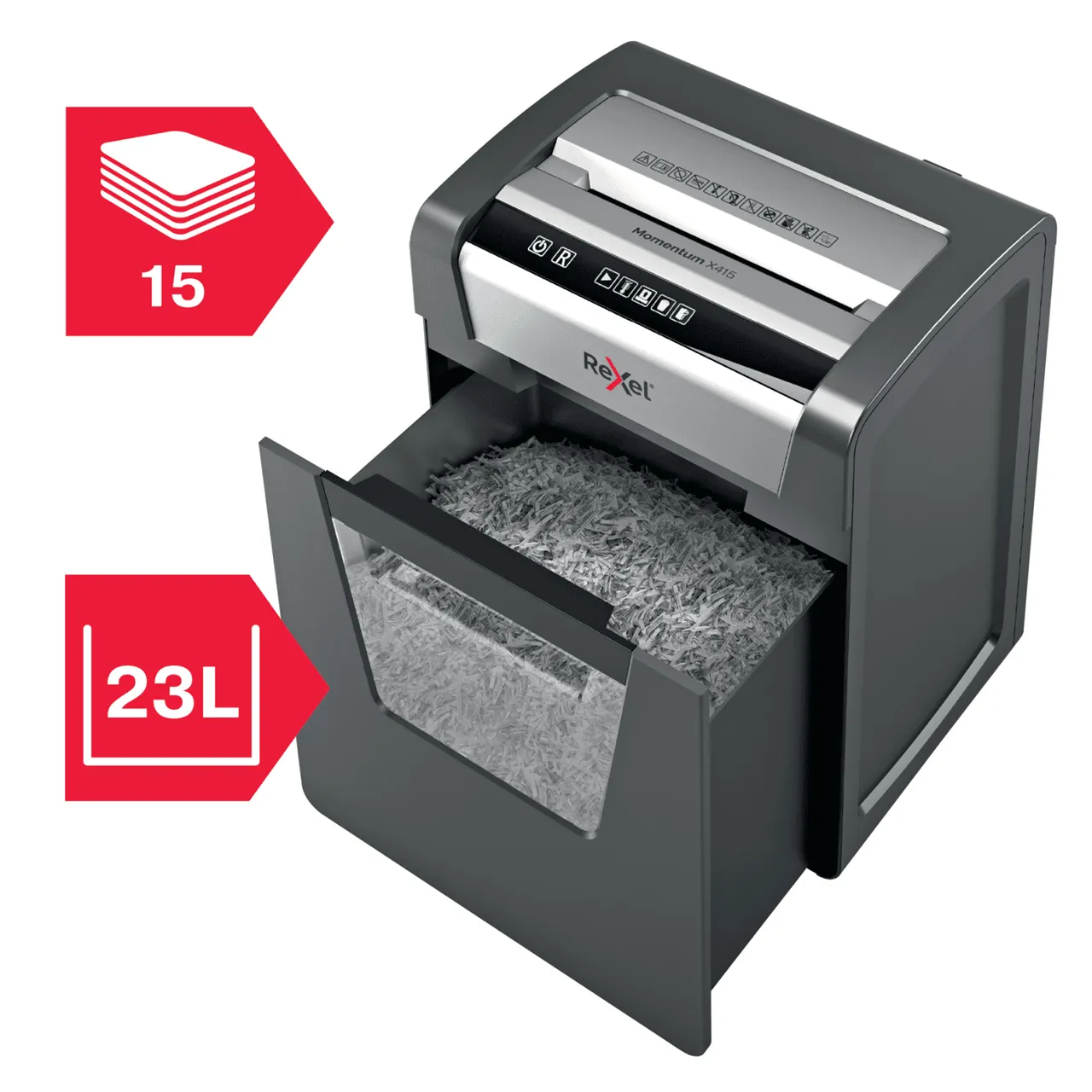 Rexel Momentum X415 Manual Feed Cross Cut Shredder Paper