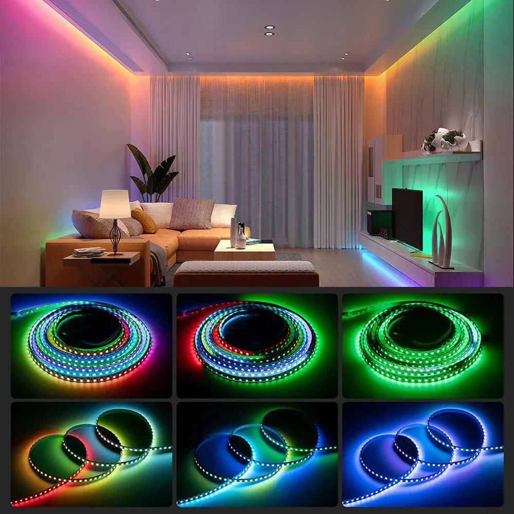 SK6805 RGBIC (Similar WS2812B) 2020 Narrow SMD Individually Addressable LED Strip Light 4MM Width Smart Flexible Tape DC5V IP30