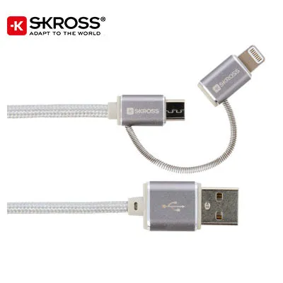 SKROSS 2in1 Charge'n Sync Cable – Steel Line
