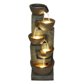 Stacking Bowls Fountain W/4 Ww Leds