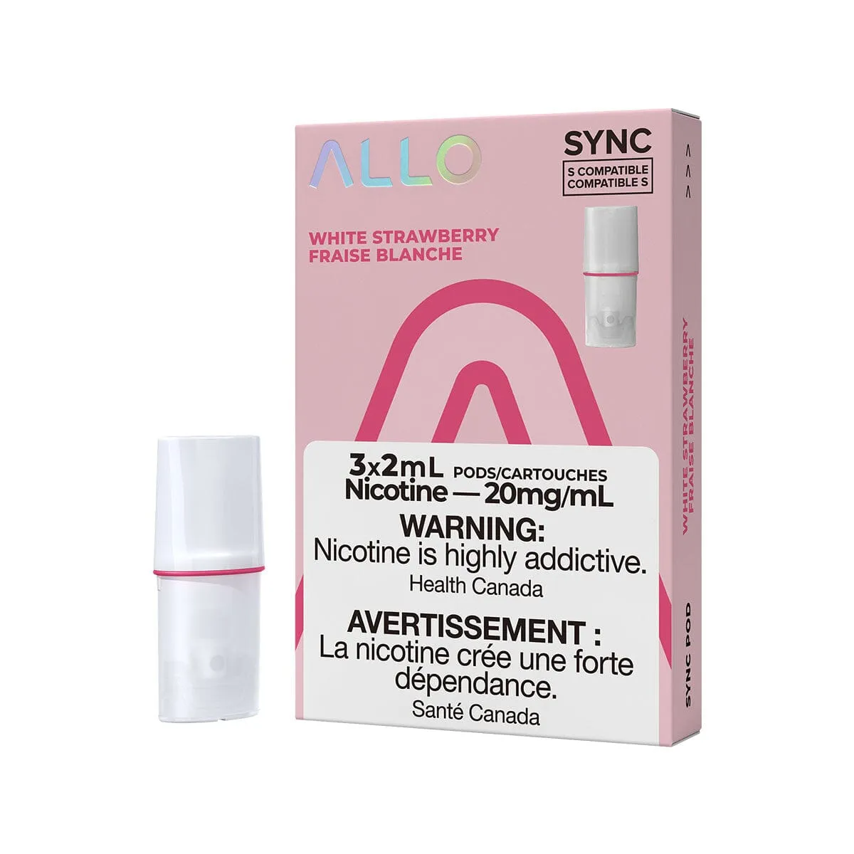 STLTH Compatible Allo Sync White Strawberry Vape Pods