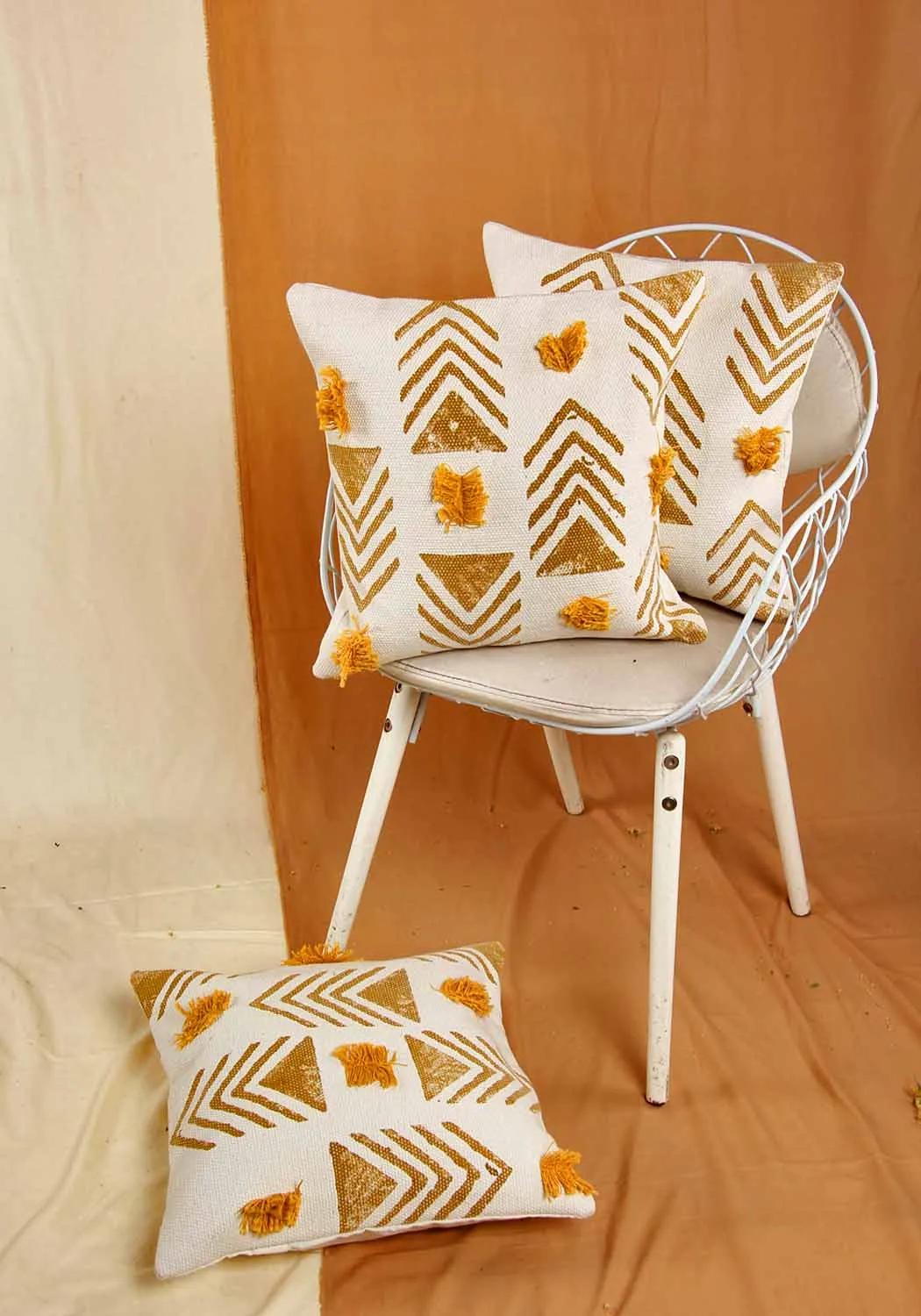Sun and Shore Hand Block Print Cotton Cushion Cover