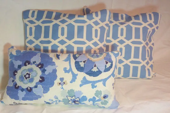 Swavelle/Mill Creek Bondi Wedgewood Blue and Ivory Pillow cover