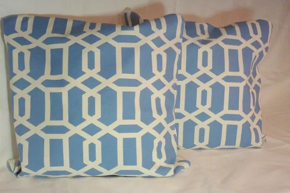 Swavelle/Mill Creek Bondi Wedgewood Blue and Ivory Pillow cover