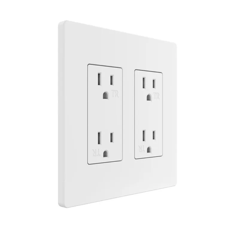TAN-D0070-2W-S 2-Gang Decorator Screwless Wall Plate - White