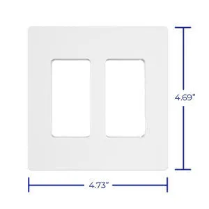 TAN-D0070-2W-S 2-Gang Decorator Screwless Wall Plate - White