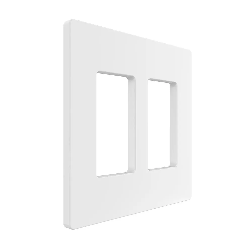 TAN-D0070-2W-S 2-Gang Decorator Screwless Wall Plate - White