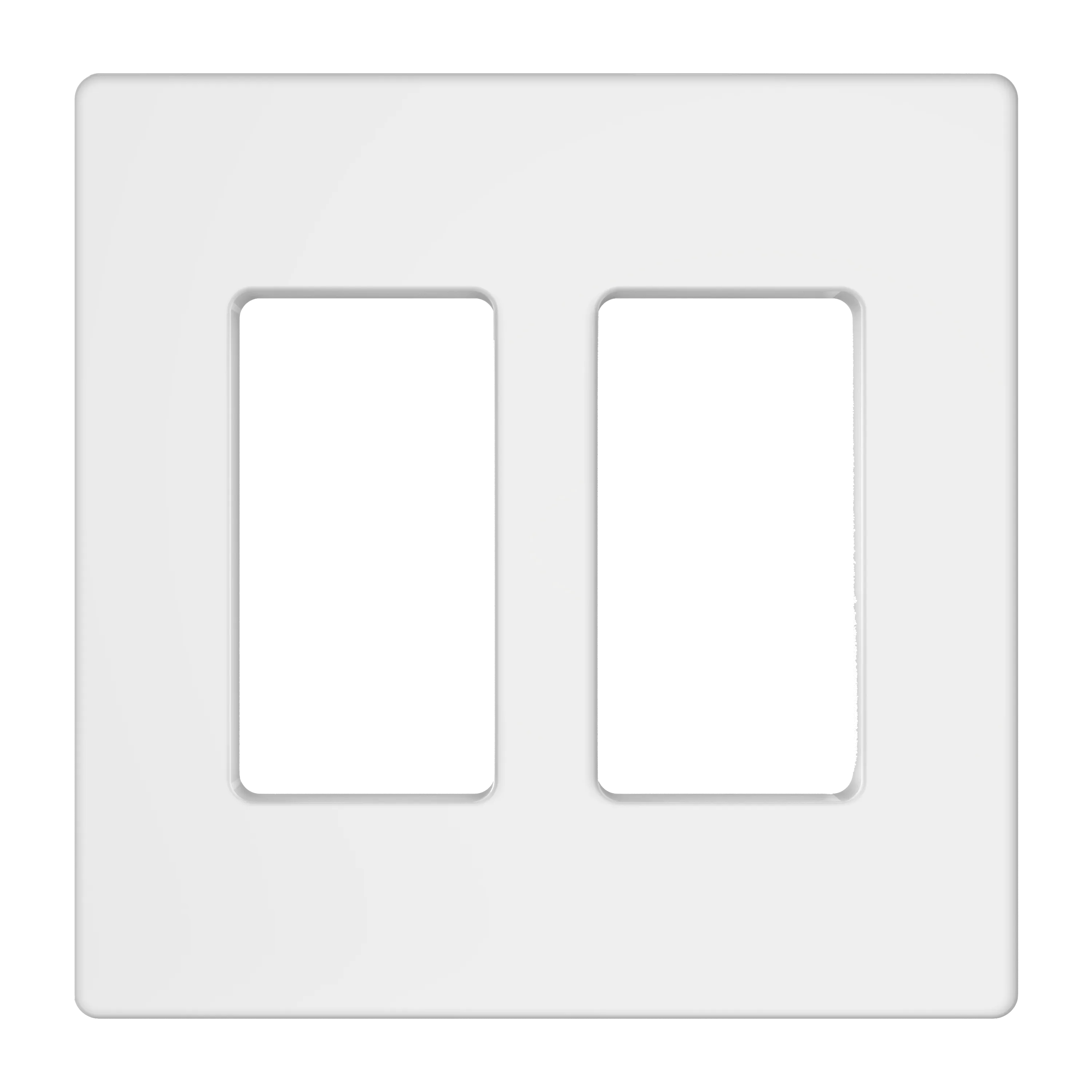 TAN-D0070-2W-S 2-Gang Decorator Screwless Wall Plate - White