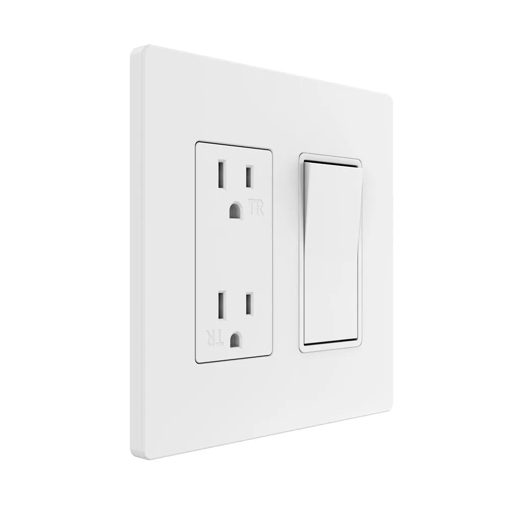 TAN-D0070-2W-S 2-Gang Decorator Screwless Wall Plate - White