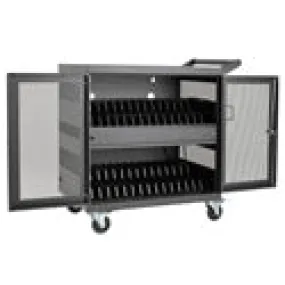 Tripp Lite CSC32USB 32-Device USB Charging Station Cart with Sync for iPad and Android Tabs - Wall-Mount Option - Black
