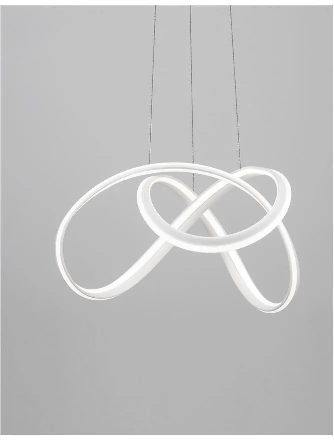 TRU Dimmable Sandy White Aluminium & Acrylic Knot Pendant - ID 10364