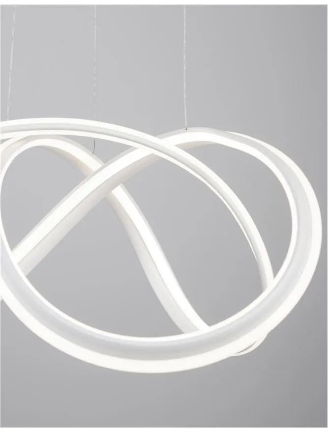 TRU Dimmable Sandy White Aluminium & Acrylic Knot Pendant - ID 10364