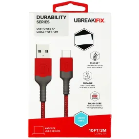 UBREAKIFIX (10-Ft) USB-C to USB Durability Cable for USB-C Devices - Red