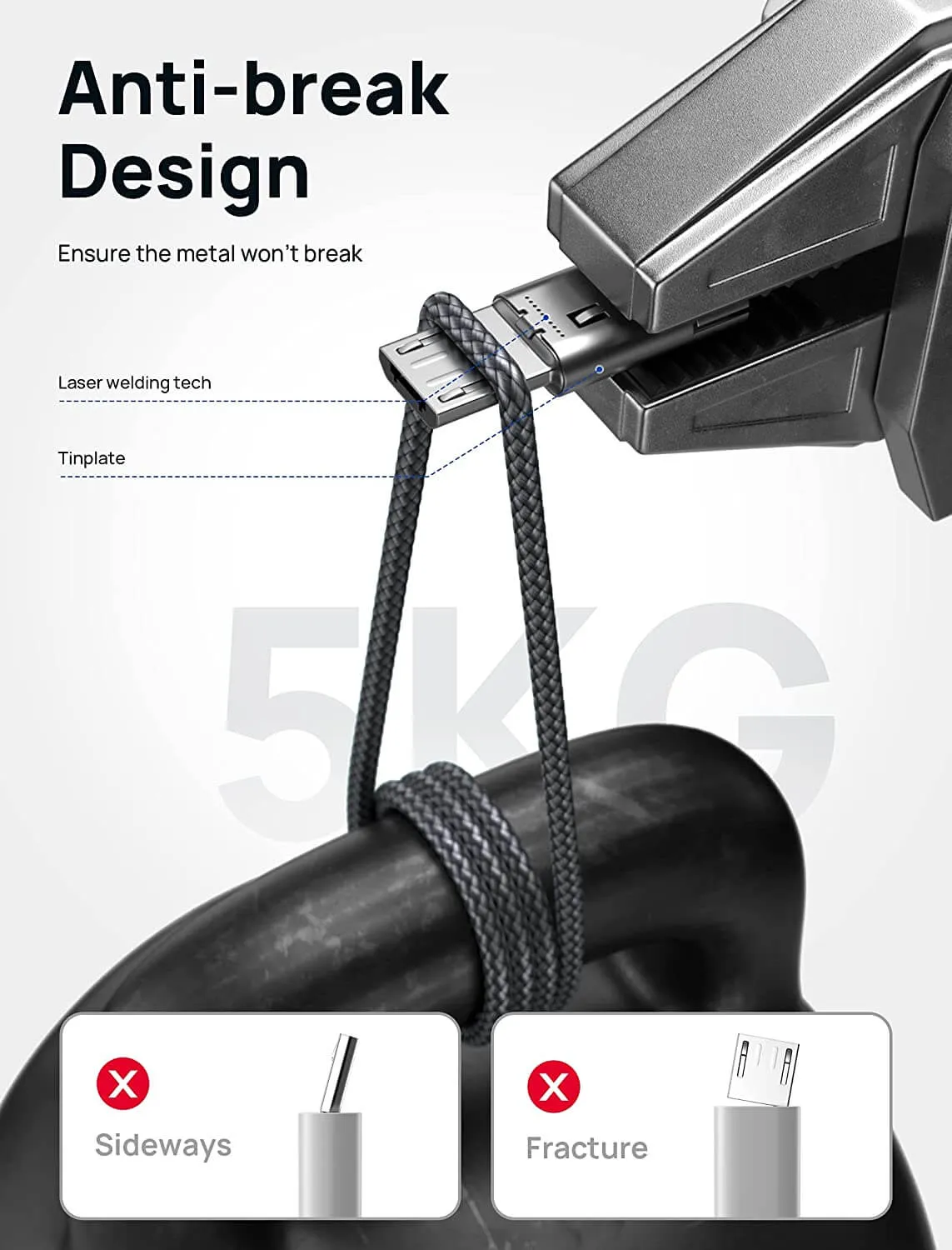 USB-A to Micro 2.0 Charging Cable