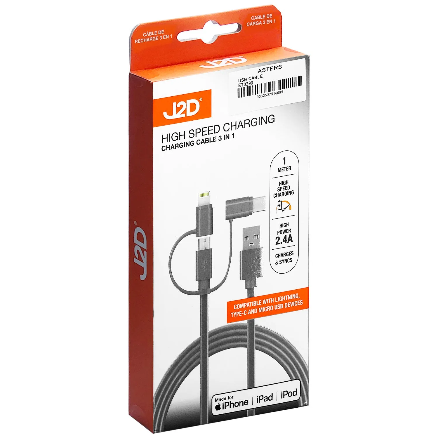 USB Cable 3-in-1 (1m)
