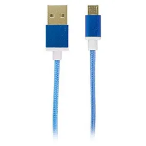 USB to MicroUSB Fabric Charge and Sync Cable, Blue