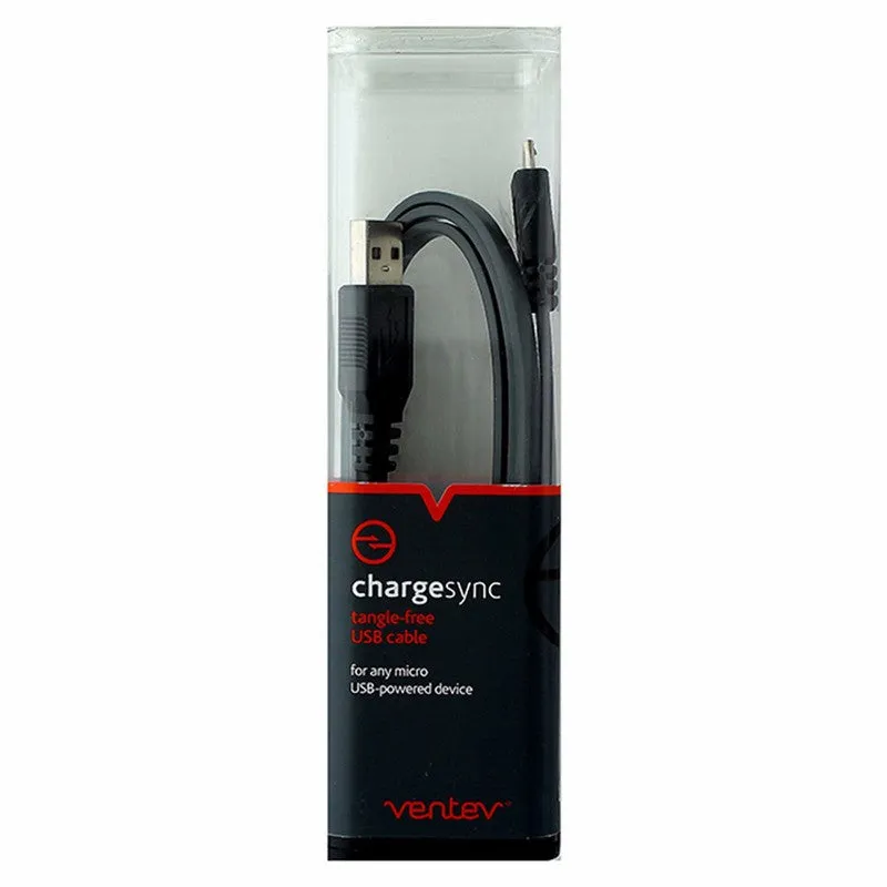 Ventev (572029) 3.3ft Chargesync Tangle Free Cable for Micro USB Devices - Gray